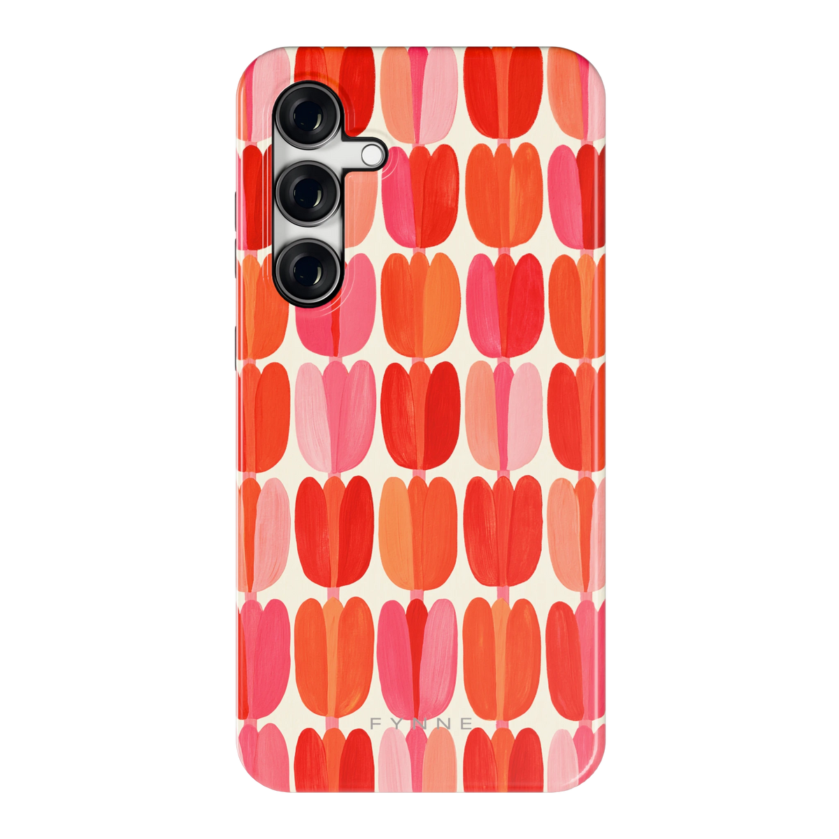 Geschilderde tulpenrijen hoesje voor Galaxy S24 FE, achterkant