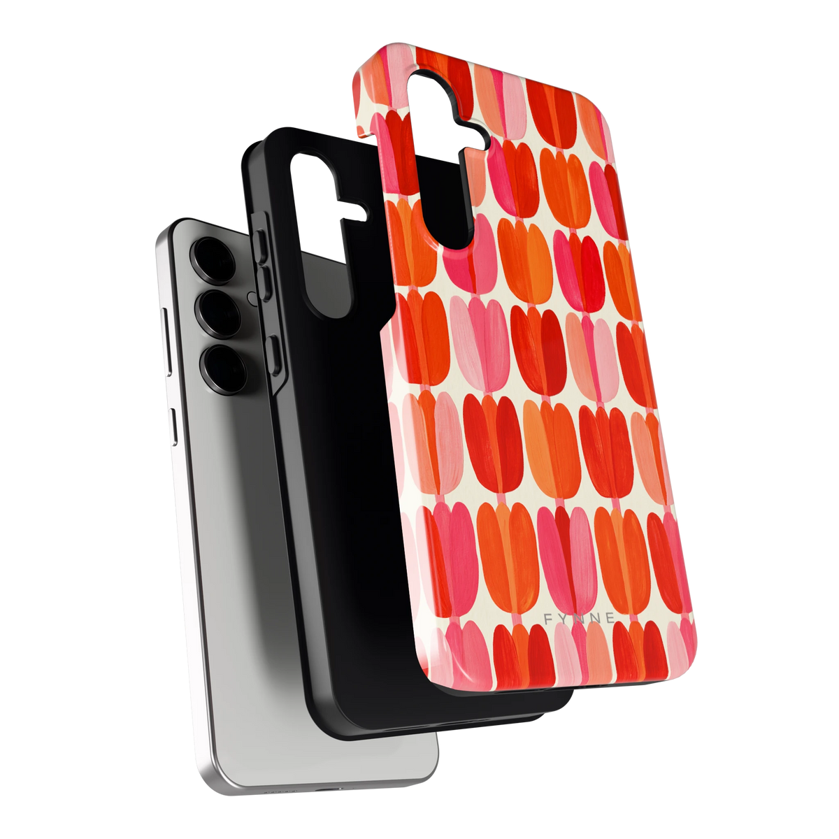 Geschilderde tulpenrijen hoesje voor Galaxy S24 FE, los van de telefoon