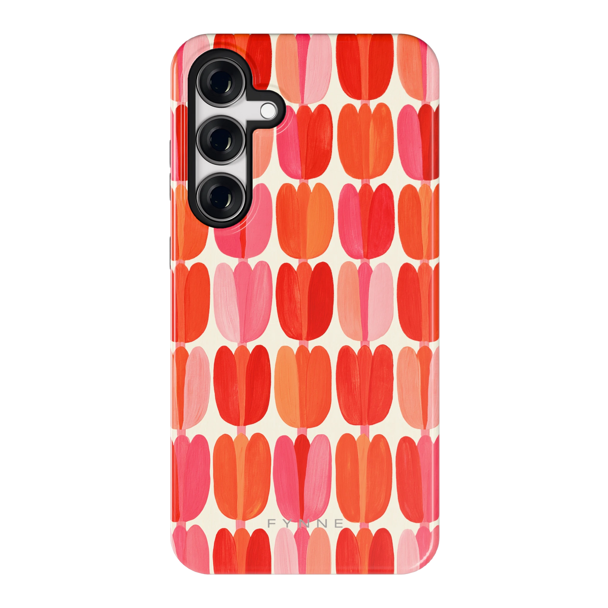 Geschilderde tulpenrijen hoesje voor Galaxy S24+, achterkant