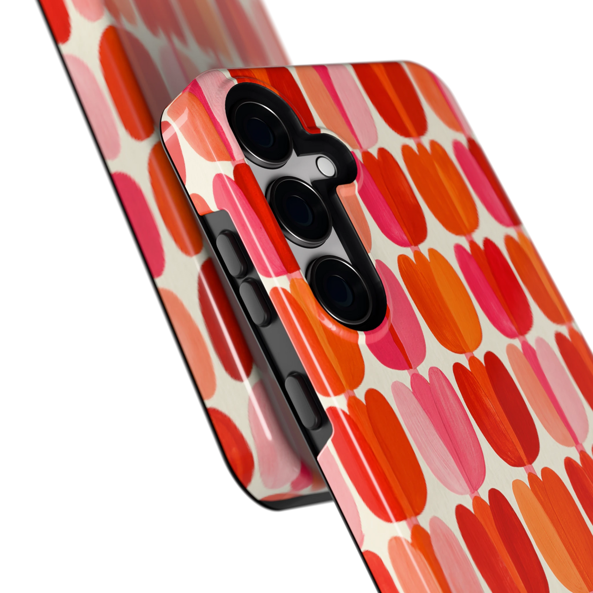 Geschilderde tulpenrijen hoesje voor Galaxy S24+, close-up