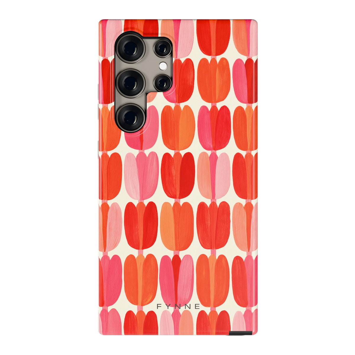 Geschilderde tulpenrijen hoesje voor Galaxy S24 Ultra, achterkant