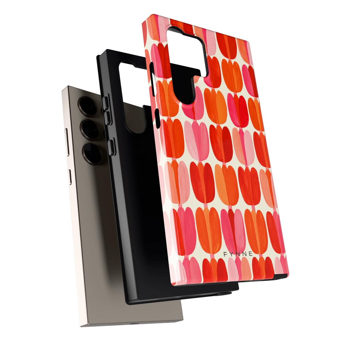 Geschilderde tulpenrijen hoesje voor Galaxy S24 Ultra, los van de telefoon