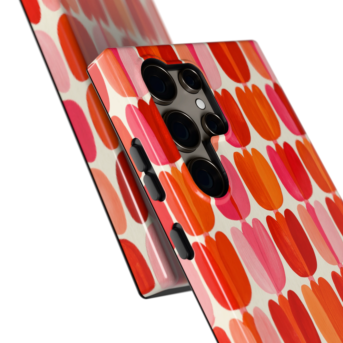 Geschilderde tulpenrijen hoesje voor Galaxy S24 Ultra, close-up