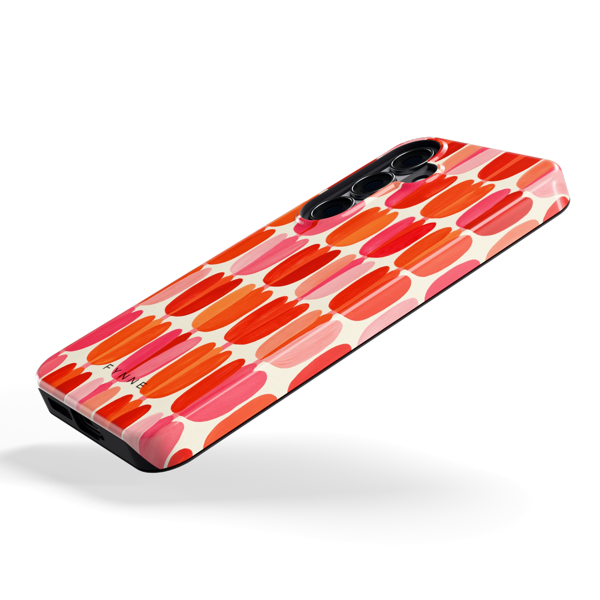 Geschilderde tulpenrijen hoesje voor Galaxy S25, schuin