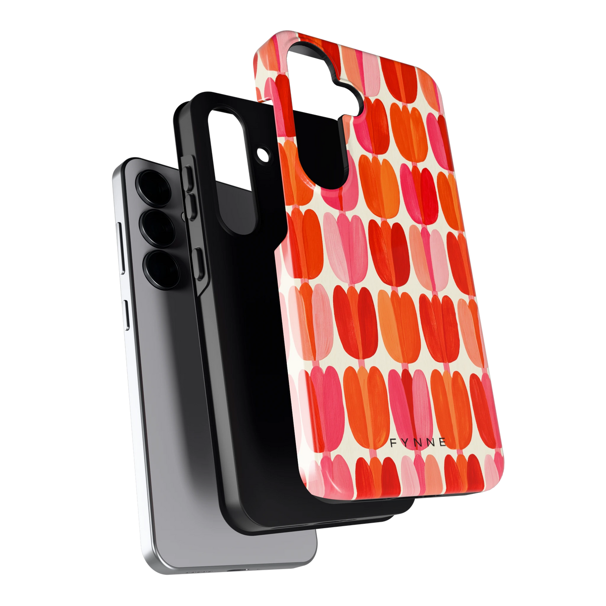 Geschilderde tulpenrijen hoesje voor Galaxy S25, los van de telefoon