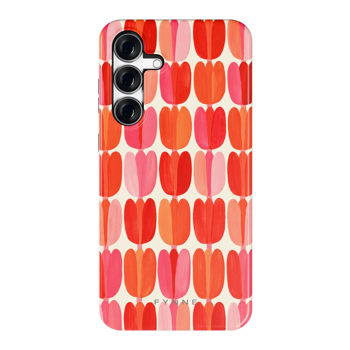 Geschilderde tulpenrijen hoesje voor Galaxy S25 FE, achterkant