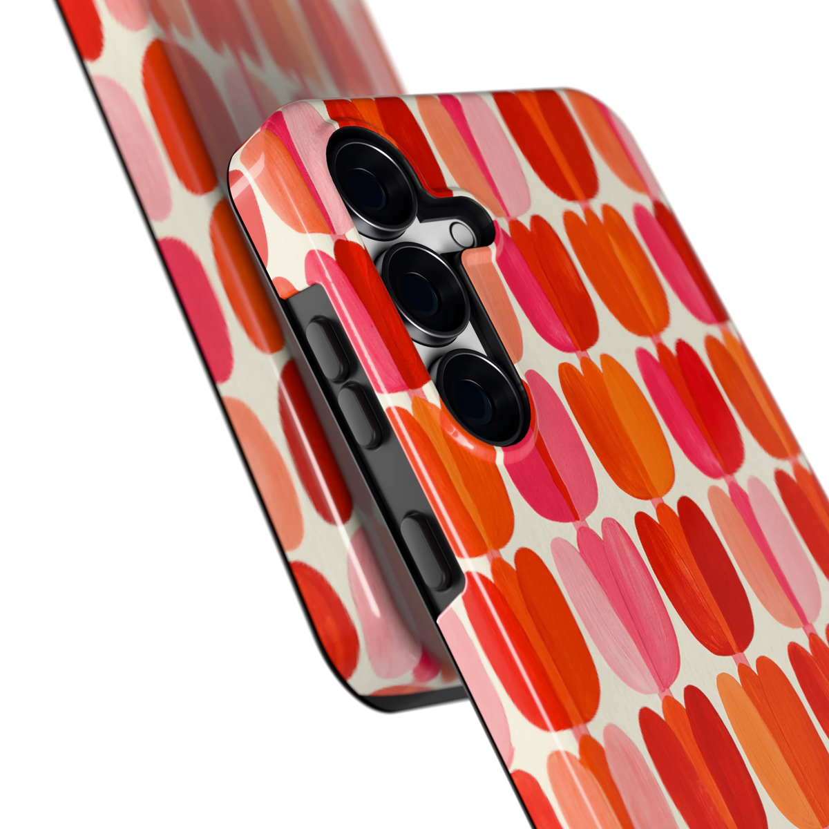 Geschilderde tulpenrijen hoesje voor Galaxy S25 FE, close-up