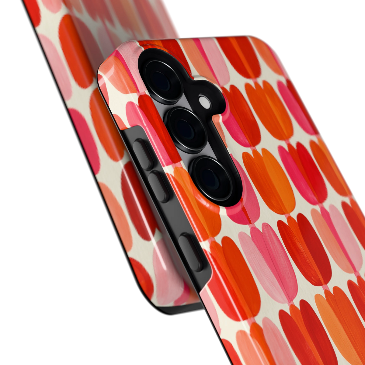 Geschilderde tulpenrijen hoesje voor Galaxy S25, close-up