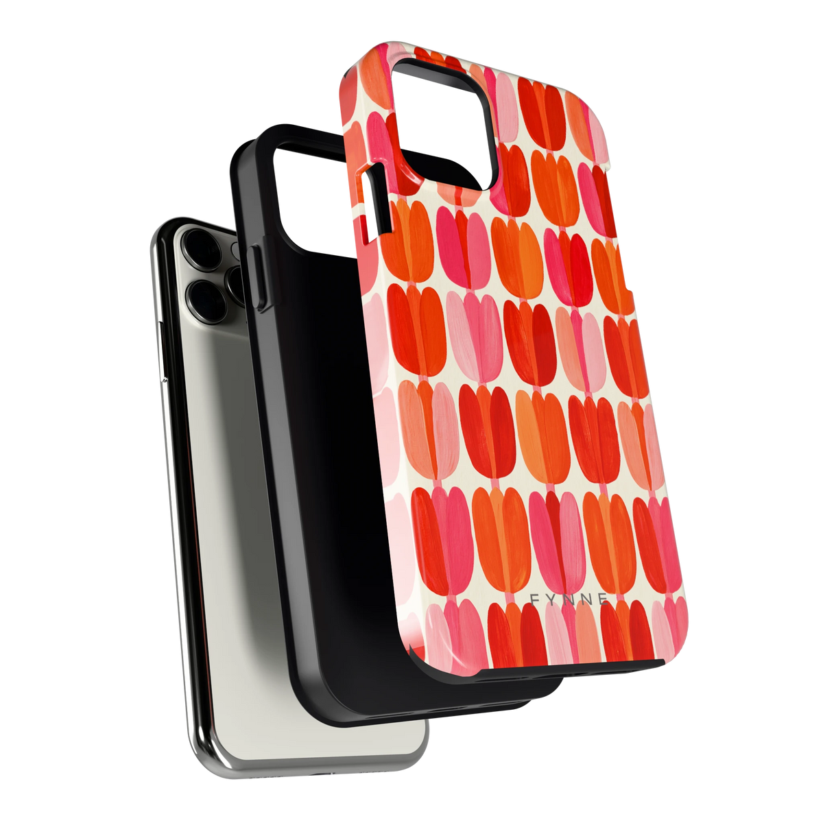 Geschilderde tulpenrijen hoesje voor iPhone 11 Pro, los van de telefoon