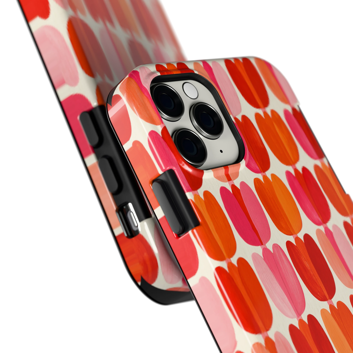 Geschilderde tulpenrijen hoesje voor iPhone 11 Pro, close-up
