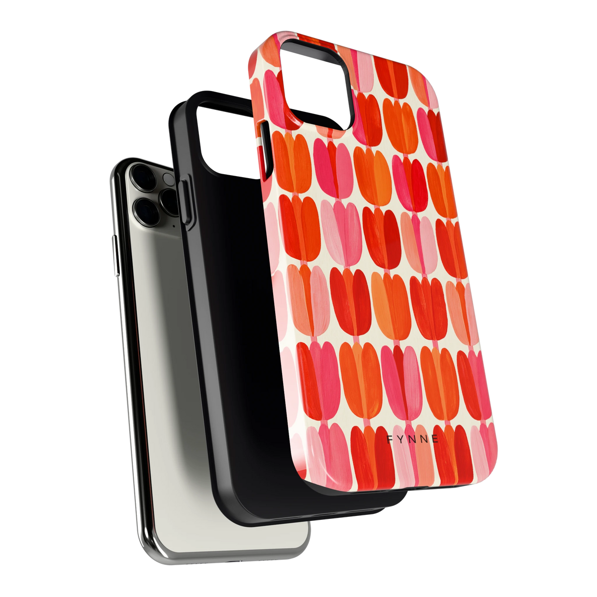 Geschilderde tulpenrijen hoesje voor iPhone 11 Pro Max, los van de telefoon