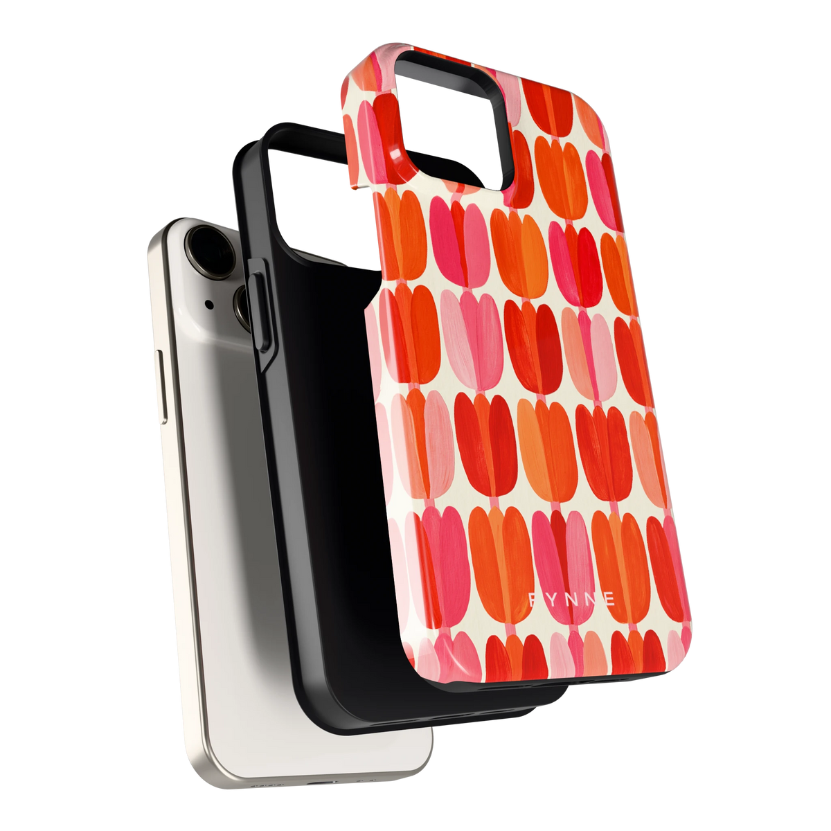Geschilderde tulpenrijen hoesje voor iPhone 13 mini, los van de telefoon