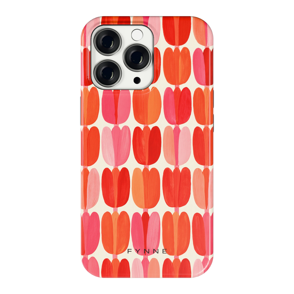 Geschilderde tulpenrijen hoesje voor iPhone 13 Pro, achterkant