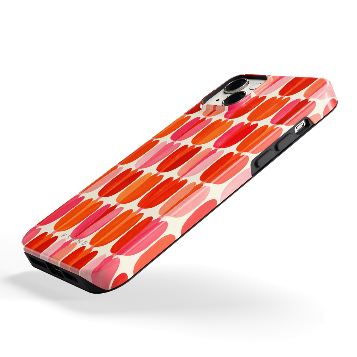 Geschilderde tulpenrijen hoesje voor iPhone 14 Plus, schuin