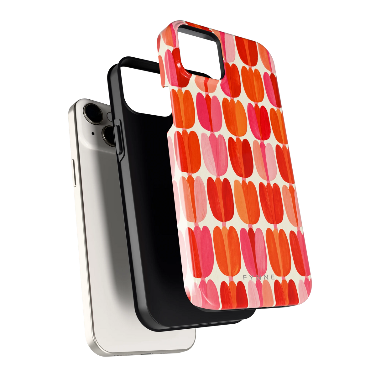 Geschilderde tulpenrijen hoesje voor iPhone 14 Plus, los van de telefoon