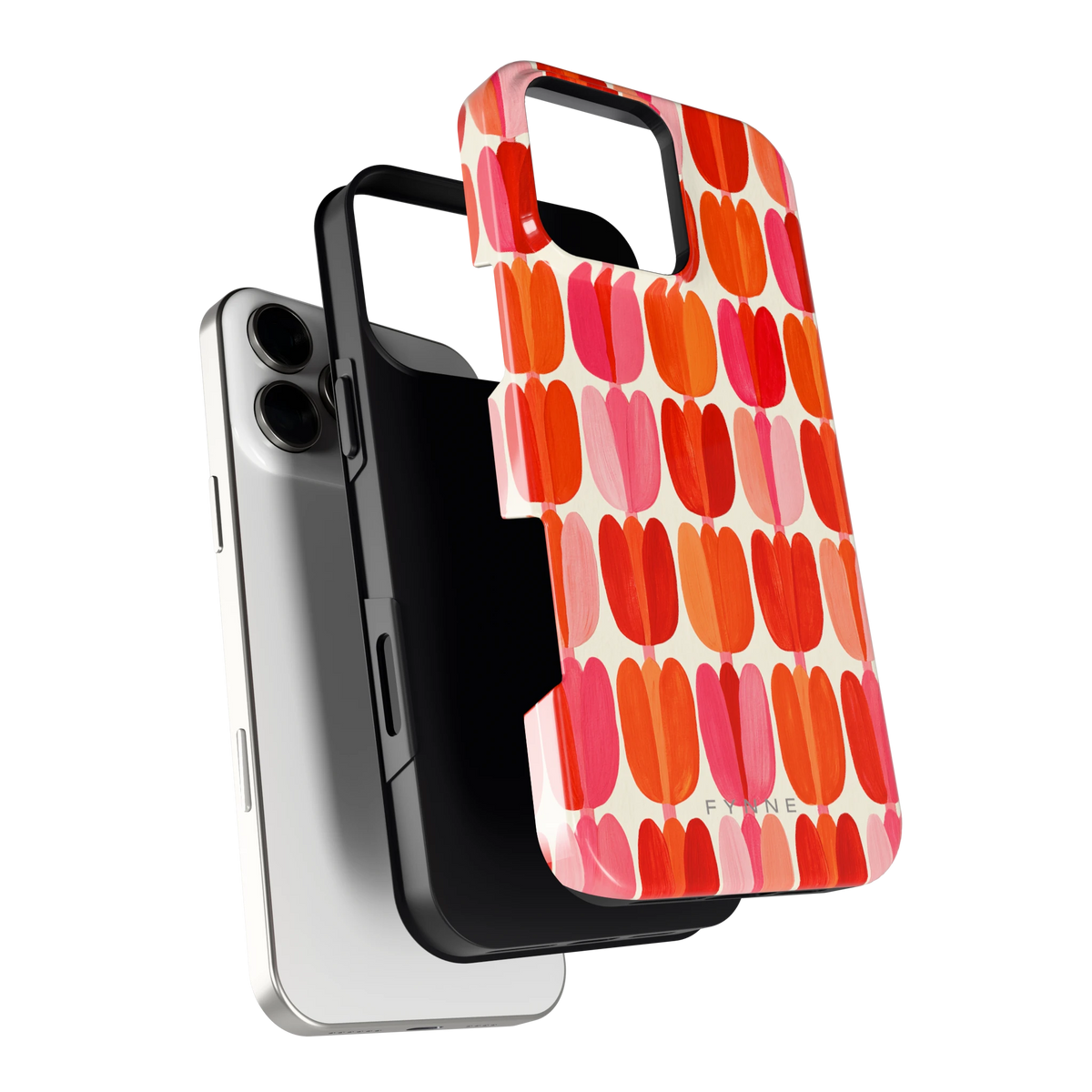 Geschilderde tulpenrijen hoesje voor iPhone 16 Pro Max, los van de telefoon