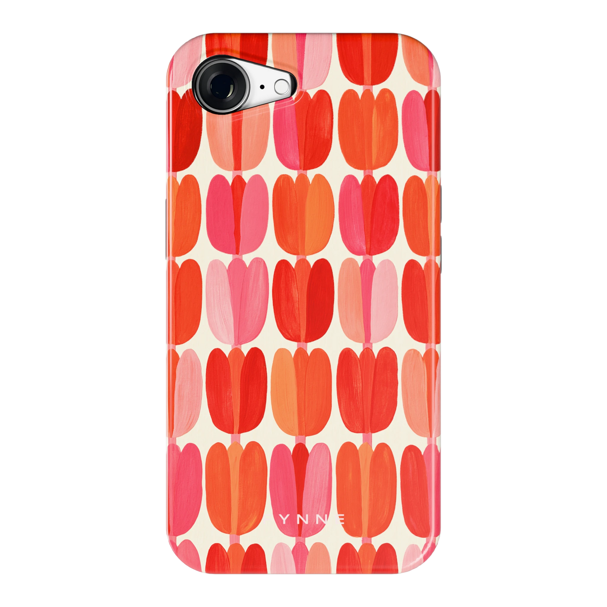 Geschilderde tulpenrijen hoesje voor iPhone 16e, achterkant