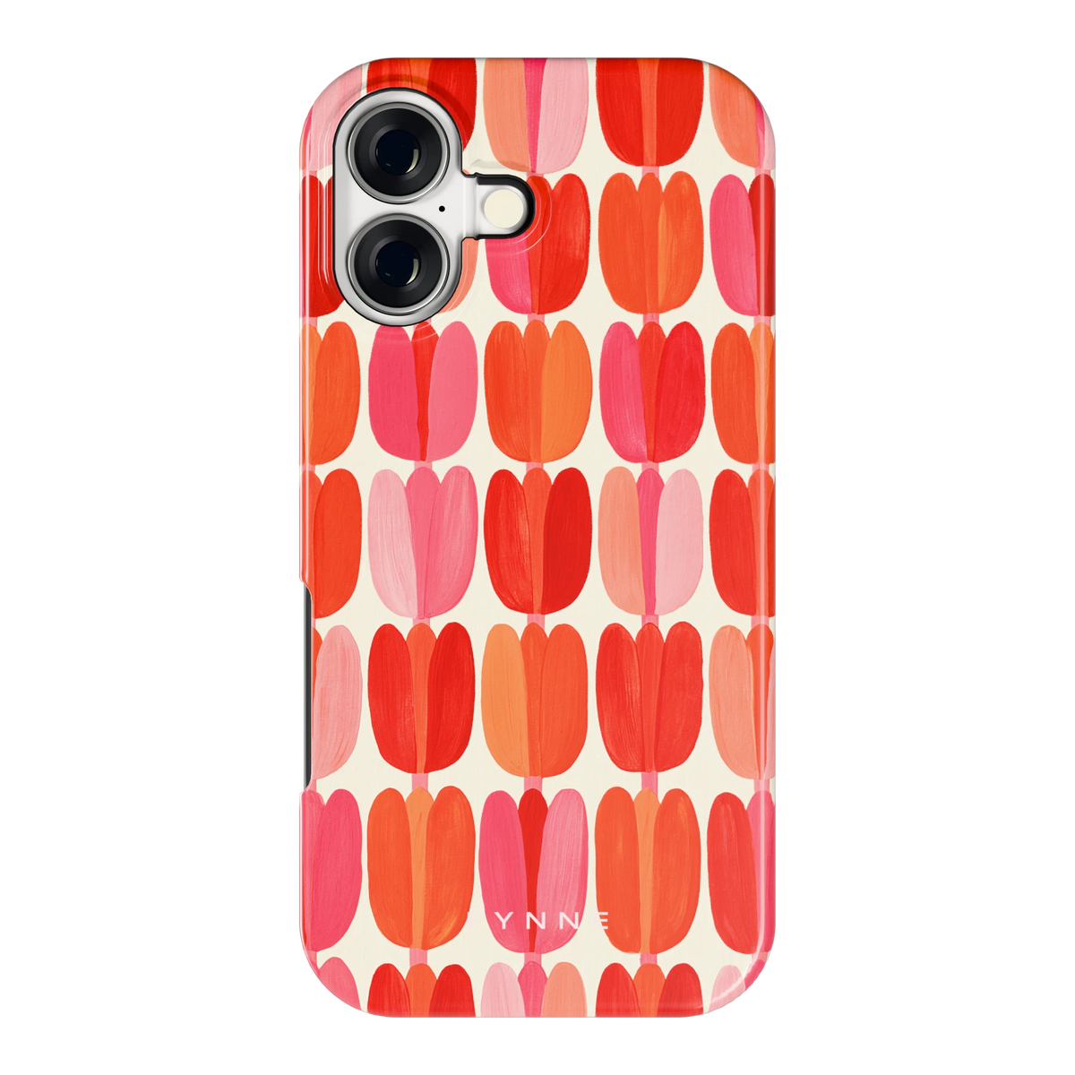Geschilderde tulpenrijen hoesje voor iPhone 17, achterkant
