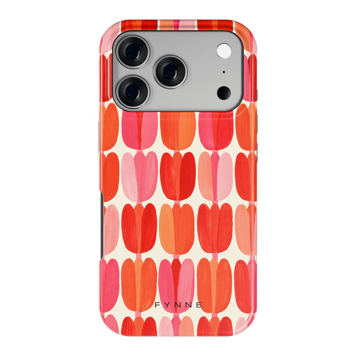 Geschilderde tulpenrijen hoesje voor iPhone 17 Pro, achterkant