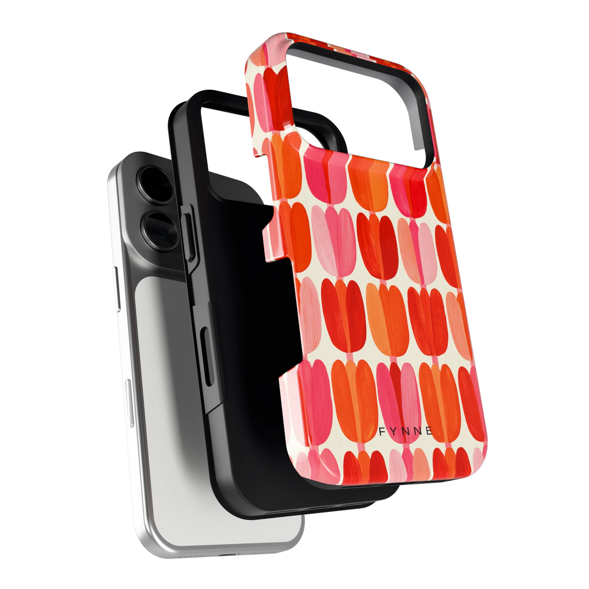 Geschilderde tulpenrijen hoesje voor iPhone 17 Pro, los van de telefoon