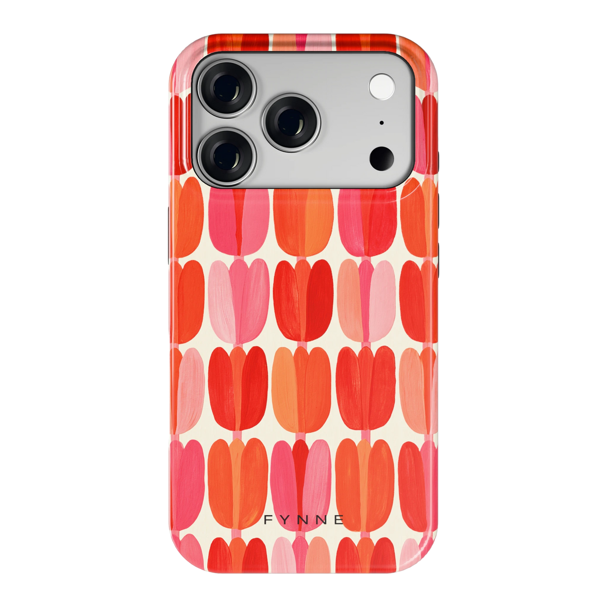Geschilderde tulpenrijen hoesje voor iPhone 18 Pro, achterkant