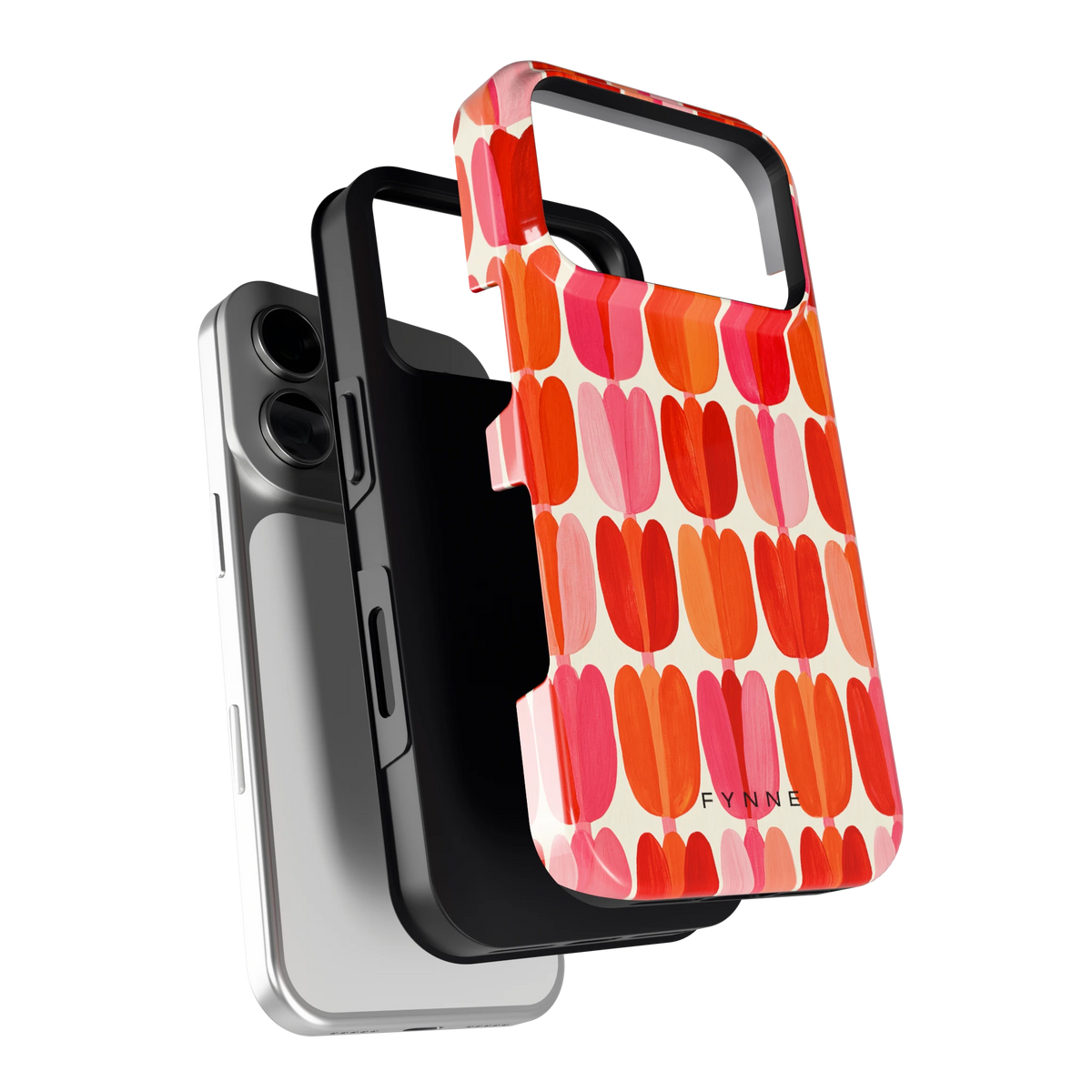 Geschilderde tulpenrijen hoesje voor iPhone 18 Pro, los van de telefoon
