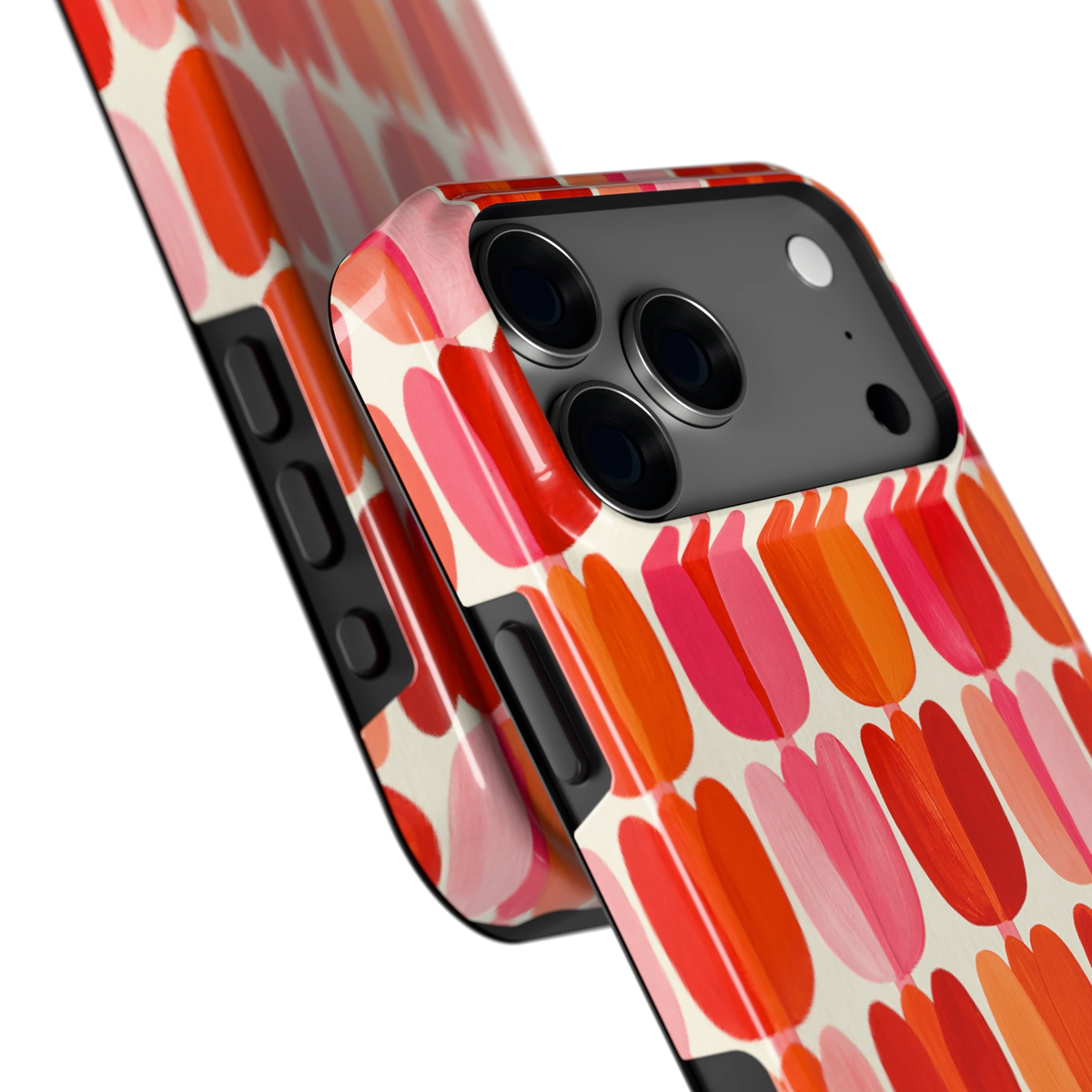 Geschilderde tulpenrijen hoesje voor iPhone 18 Pro Max, close-up