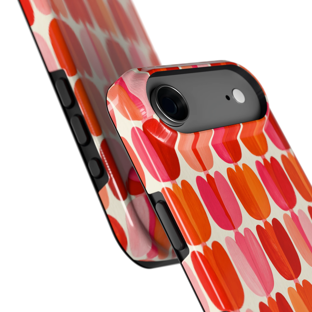 Geschilderde tulpenrijen hoesje voor iPhone Air, close-up
