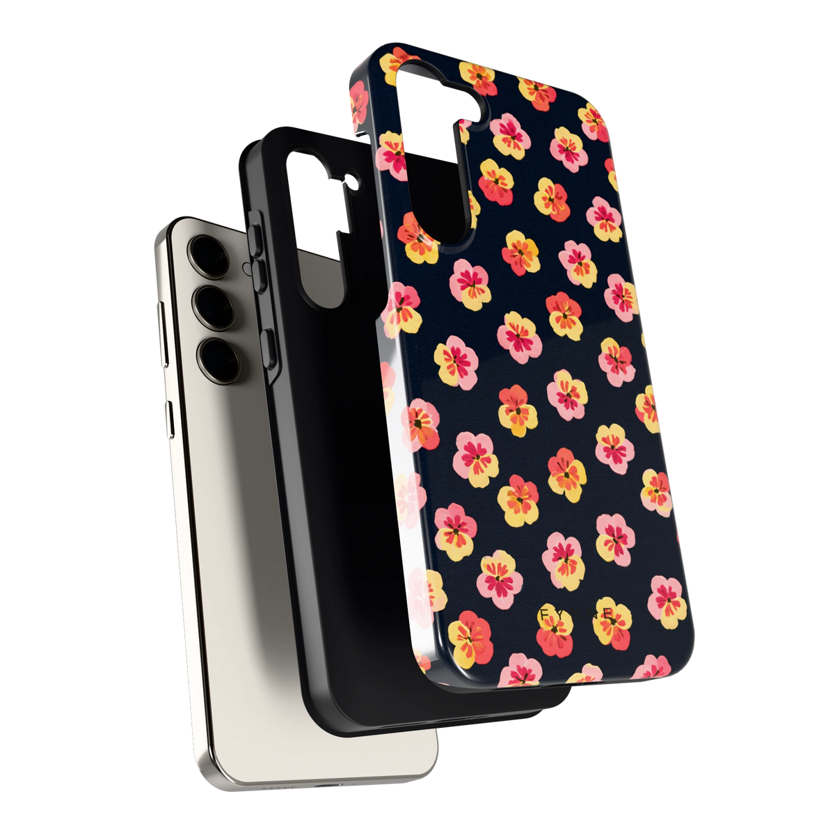Viooltjes bij Nacht hoesje voor Galaxy S23+, los van de telefoon