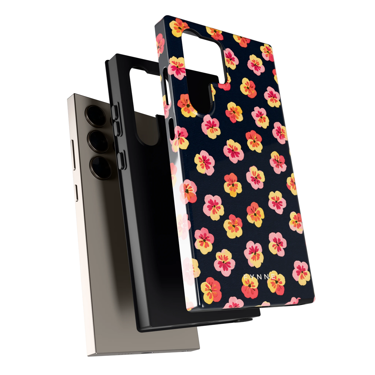 Viooltjes bij Nacht hoesje voor Galaxy S24 Ultra, los van de telefoon