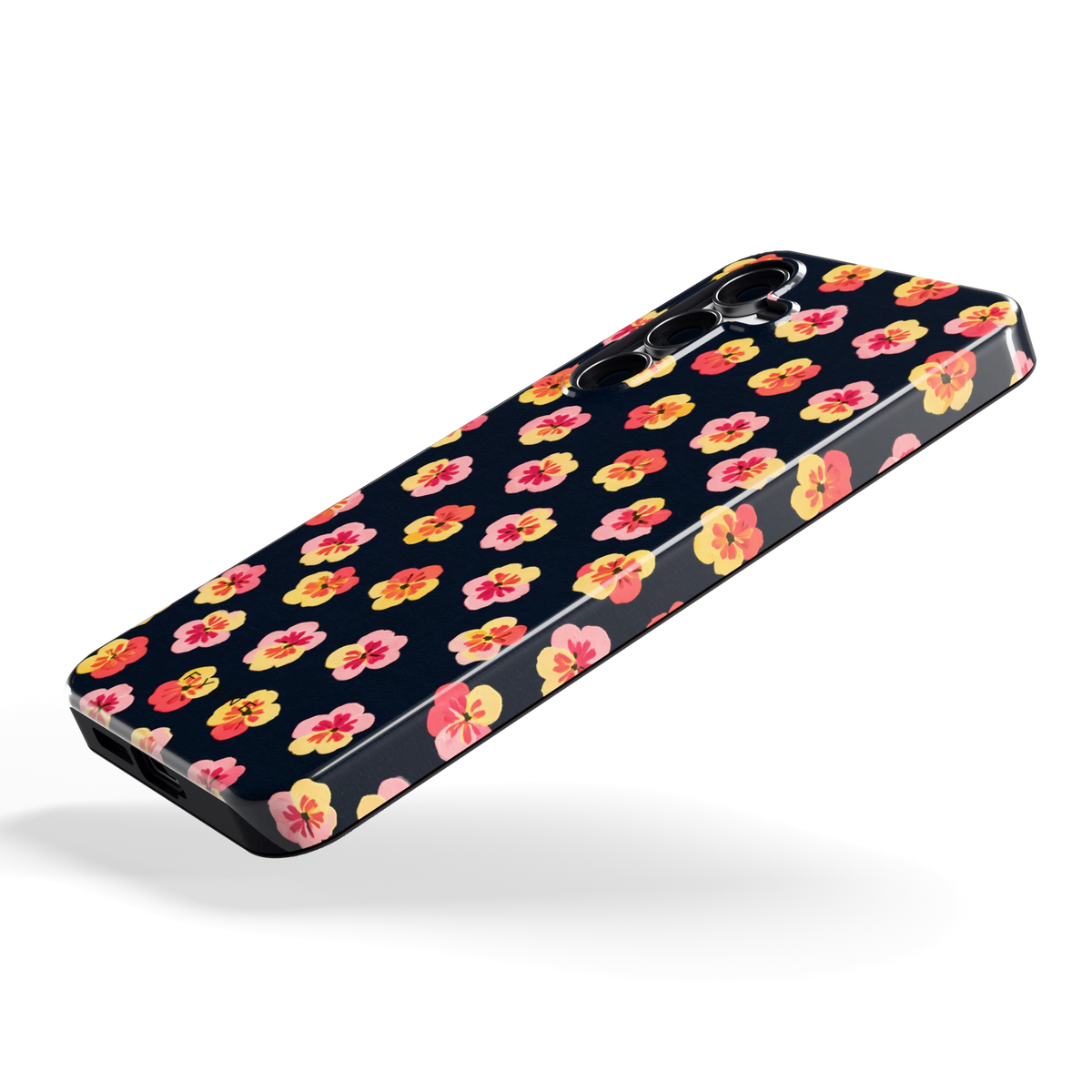 Viooltjes bij Nacht hoesje voor Galaxy S25 FE, schuin