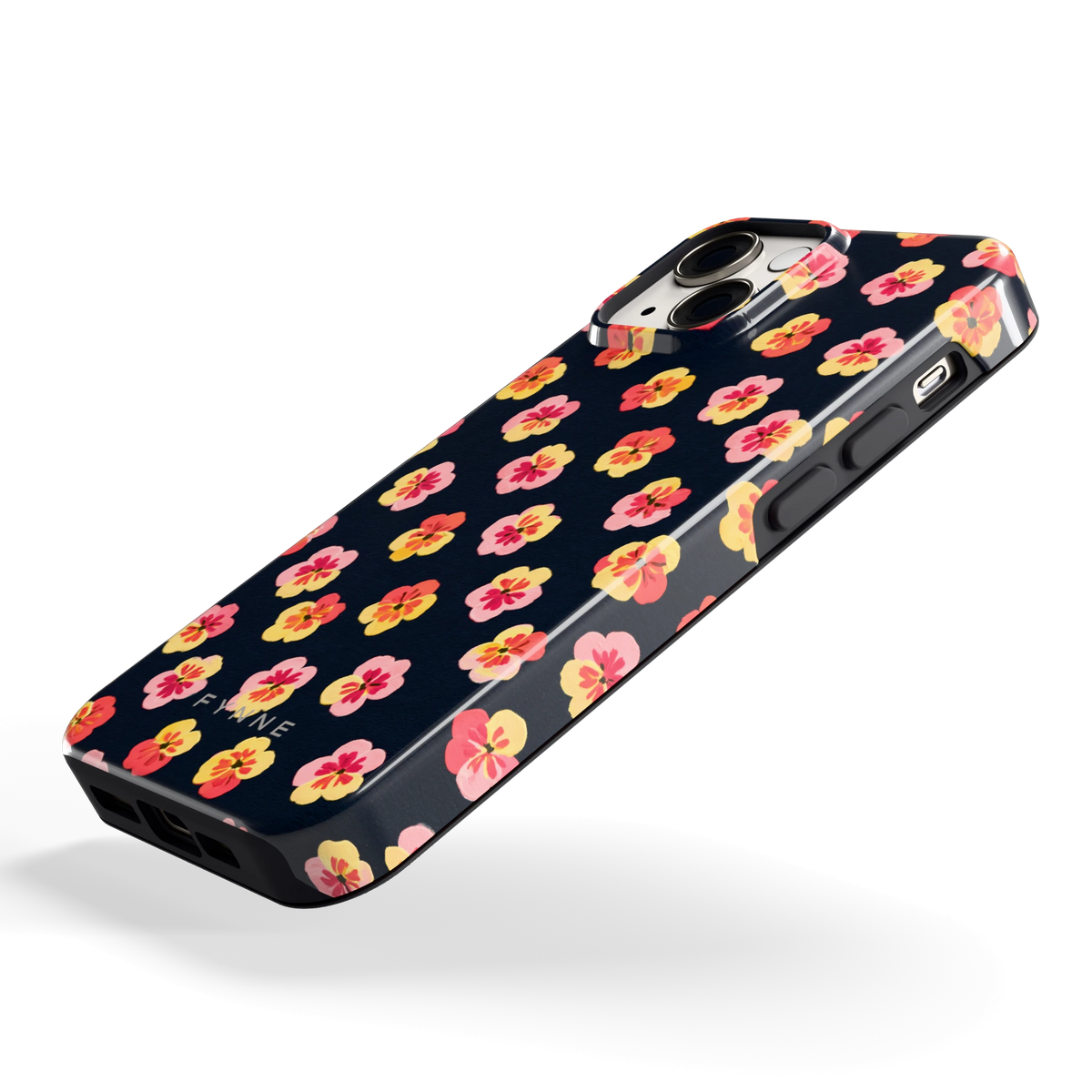 Viooltjes bij Nacht hoesje voor iPhone 13 mini, schuin