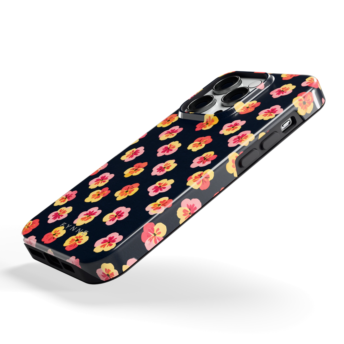 Viooltjes bij Nacht hoesje voor iPhone 14 Pro, schuin