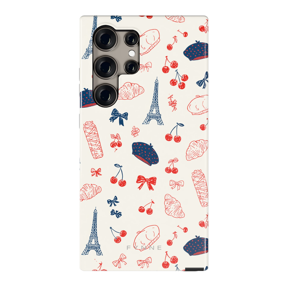 Parijse Doodles hoesje voor Galaxy S24 Ultra, achterkant