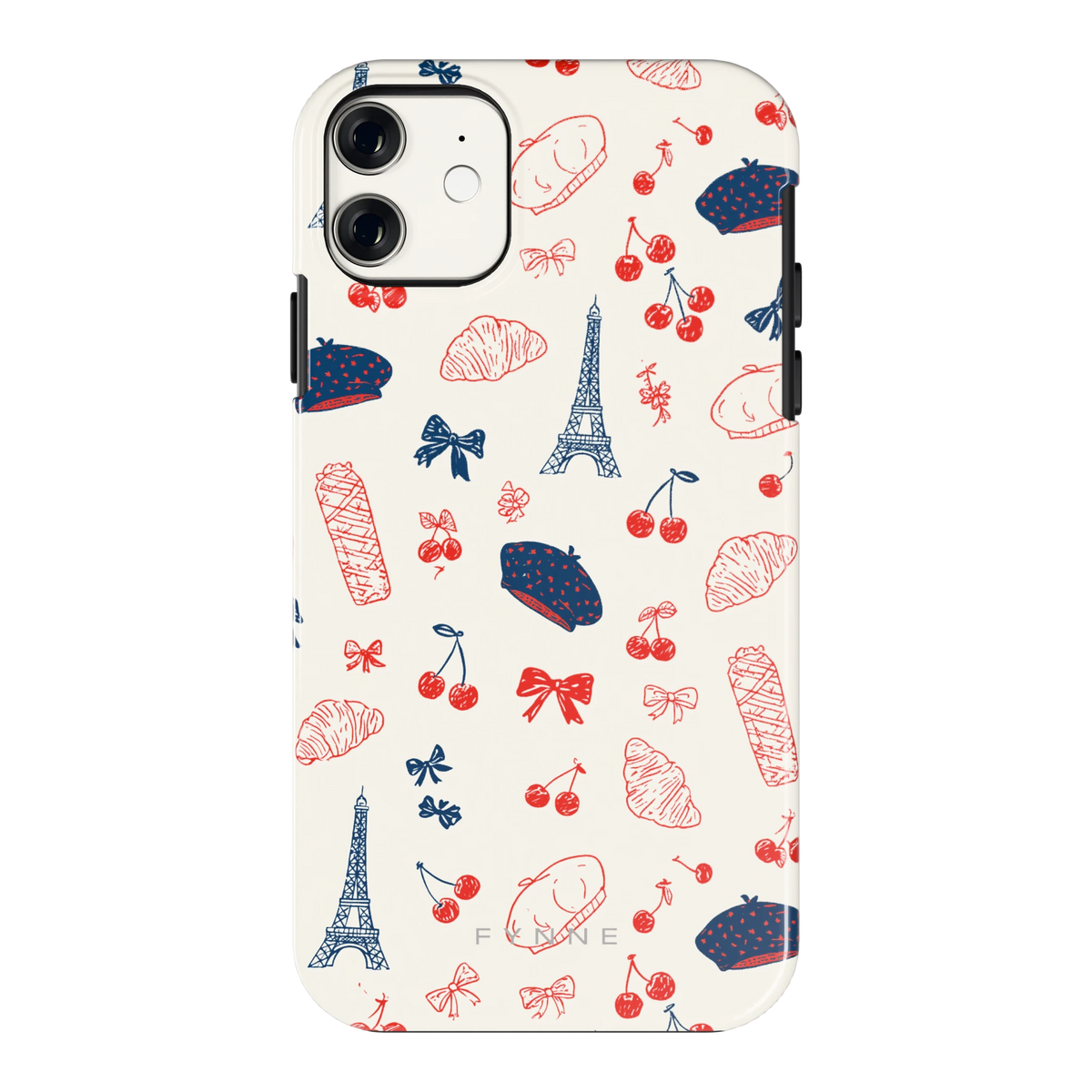 Parijse Doodles hoesje voor iPhone 11, achterkant