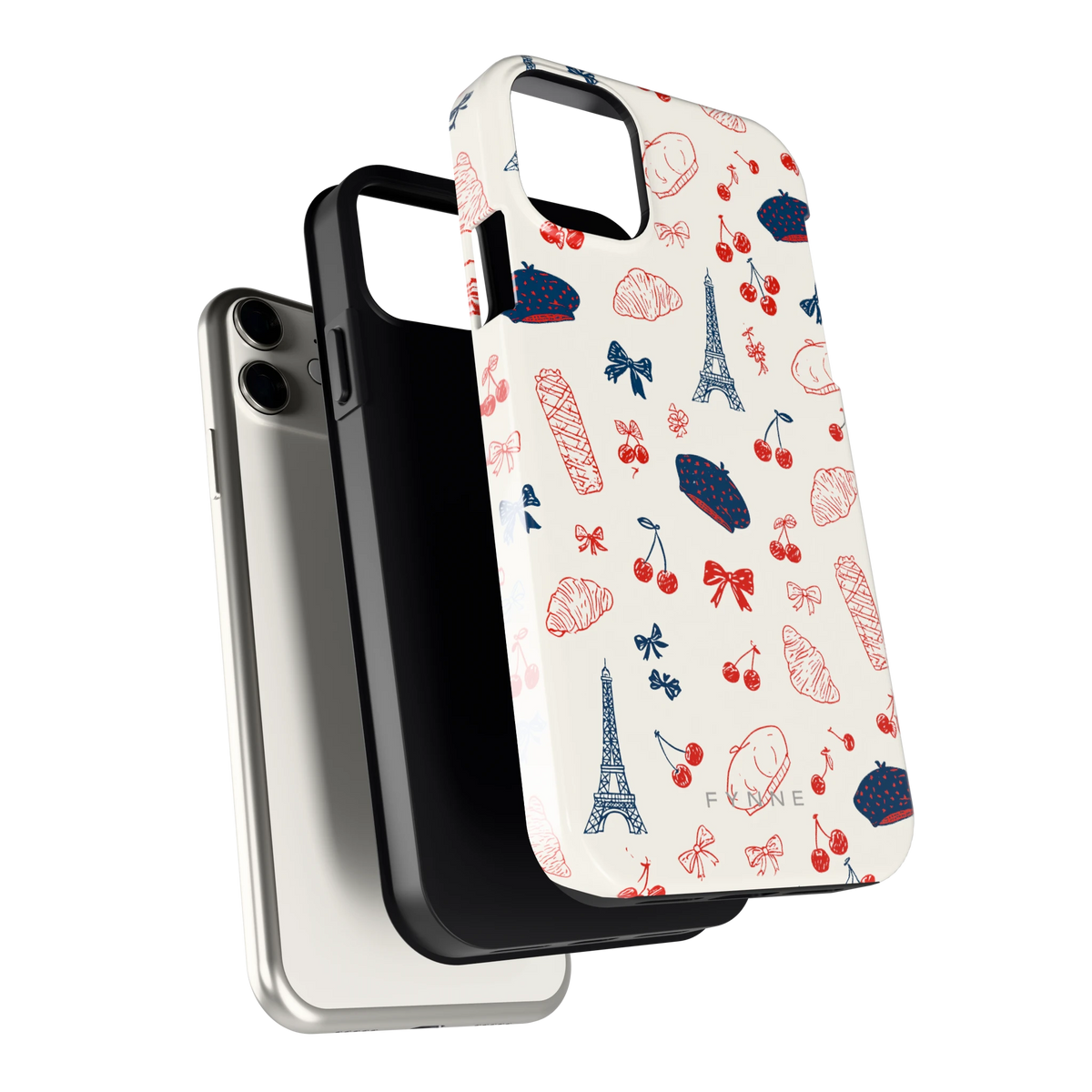 Parijse Doodles hoesje voor iPhone 11, los van de telefoon