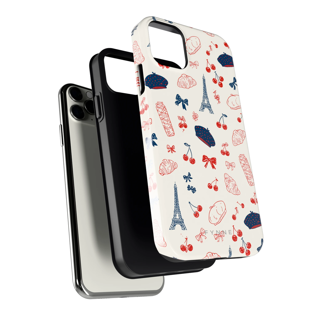 Parijse Doodles hoesje voor iPhone 11 Pro Max, los van de telefoon
