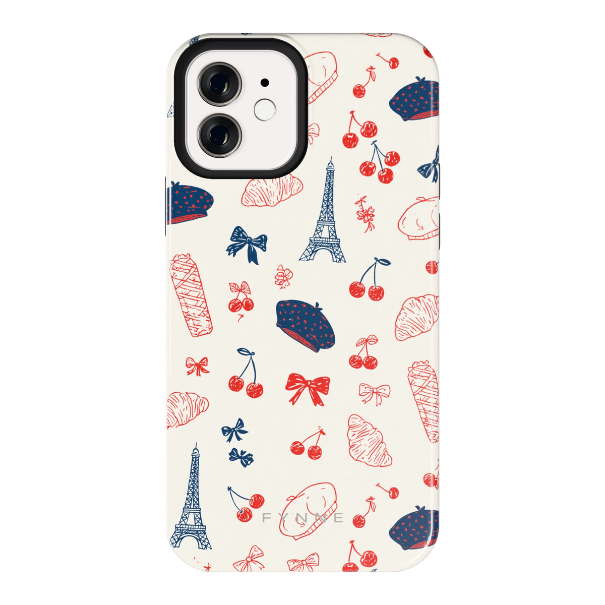Parijse Doodles hoesje voor iPhone 12, achterkant