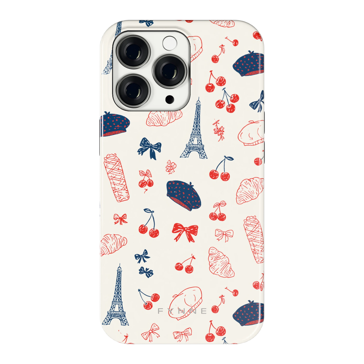 Parijse Doodles hoesje voor iPhone 13 Pro, achterkant