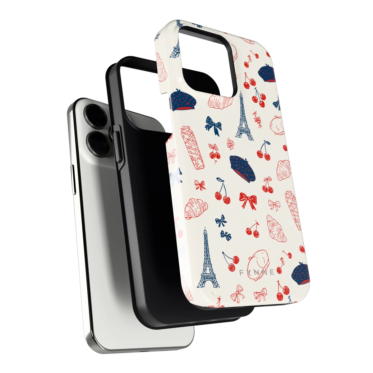 Parijse Doodles hoesje voor iPhone 13 Pro, los van de telefoon