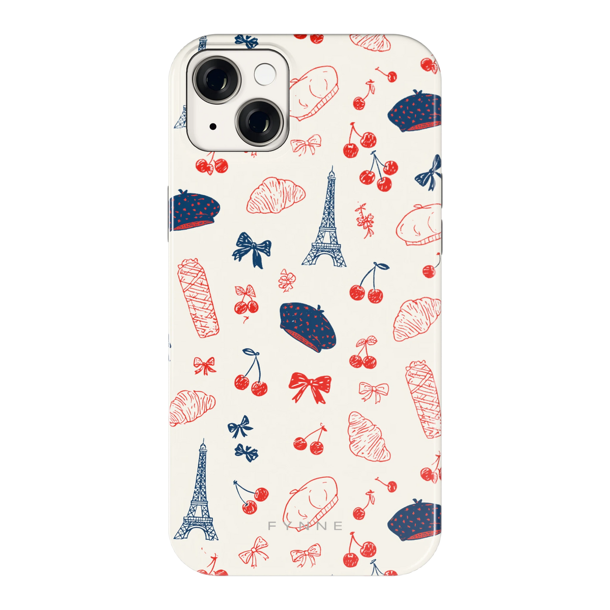 Parijse Doodles hoesje voor iPhone 14 Plus, achterkant