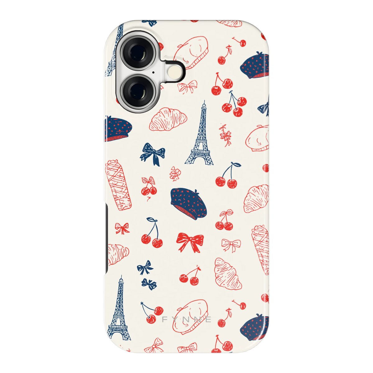 Parijse Doodles hoesje voor iPhone 17, achterkant