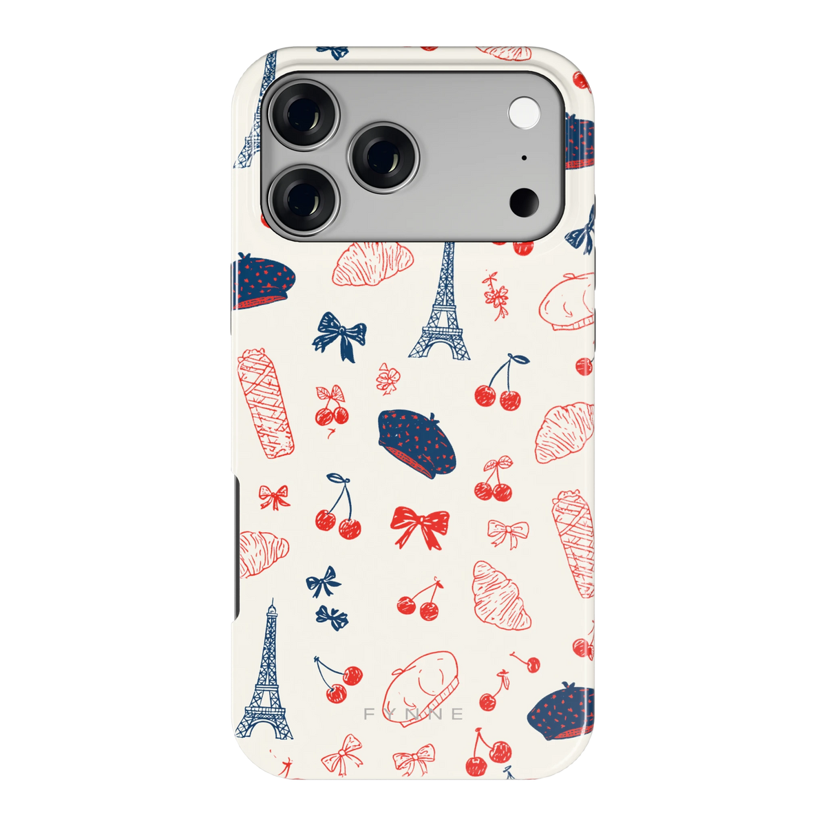 Parijse Doodles hoesje voor iPhone 17 Pro Max, achterkant