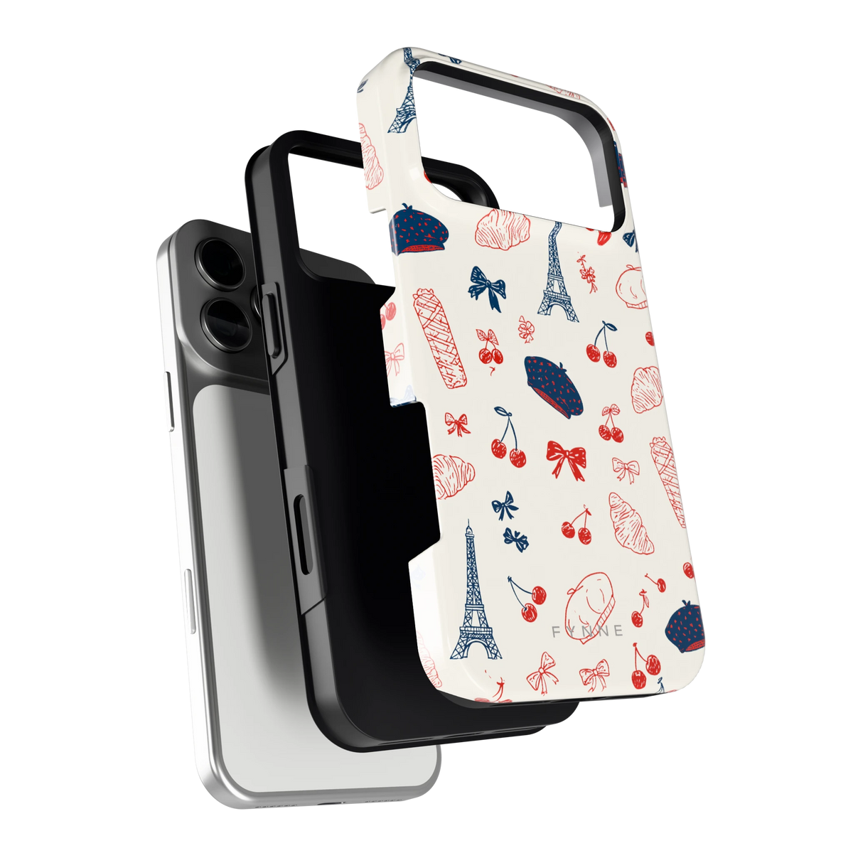 Parijse Doodles hoesje voor iPhone 17 Pro Max, los van de telefoon