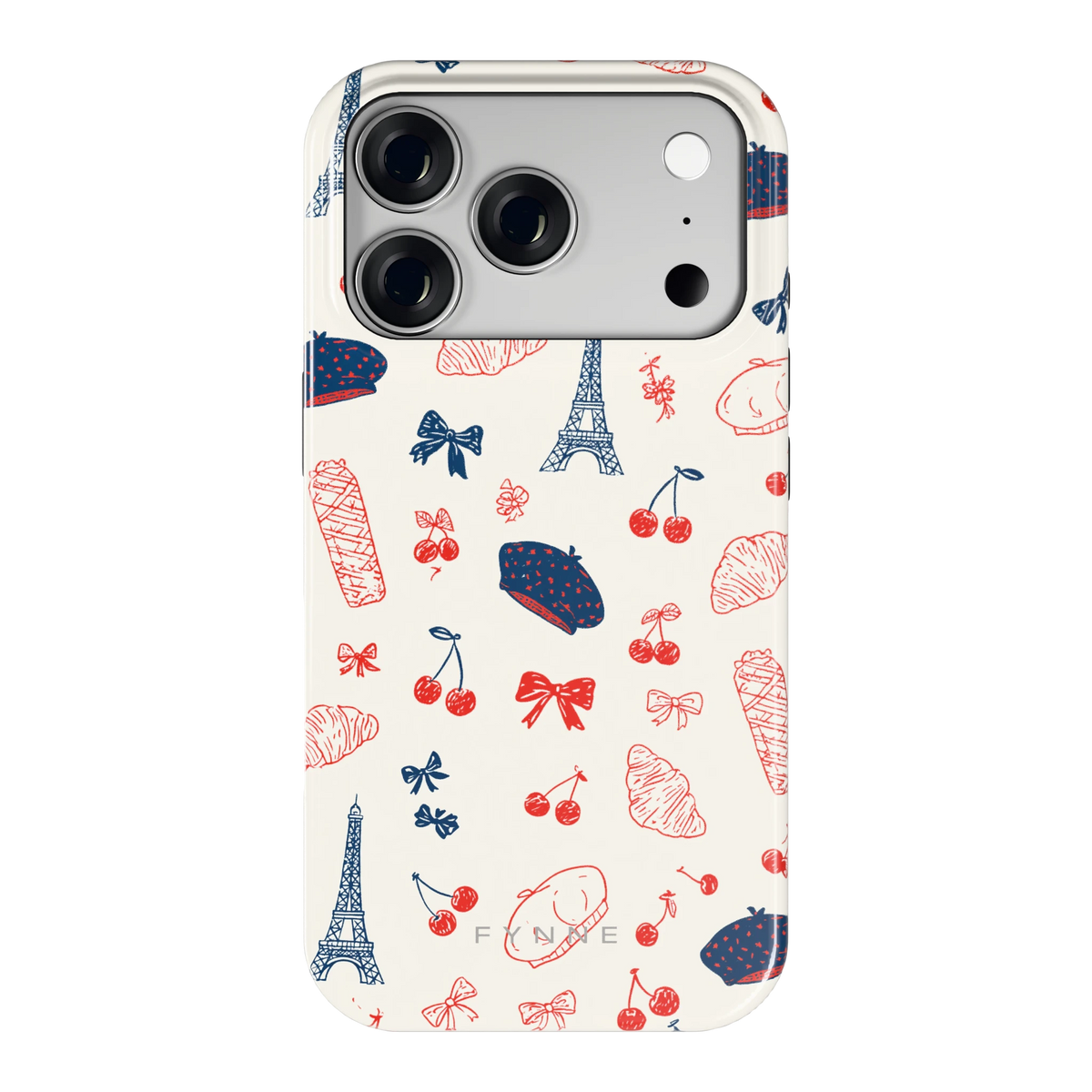 Parijse Doodles hoesje voor iPhone 18 Pro, achterkant