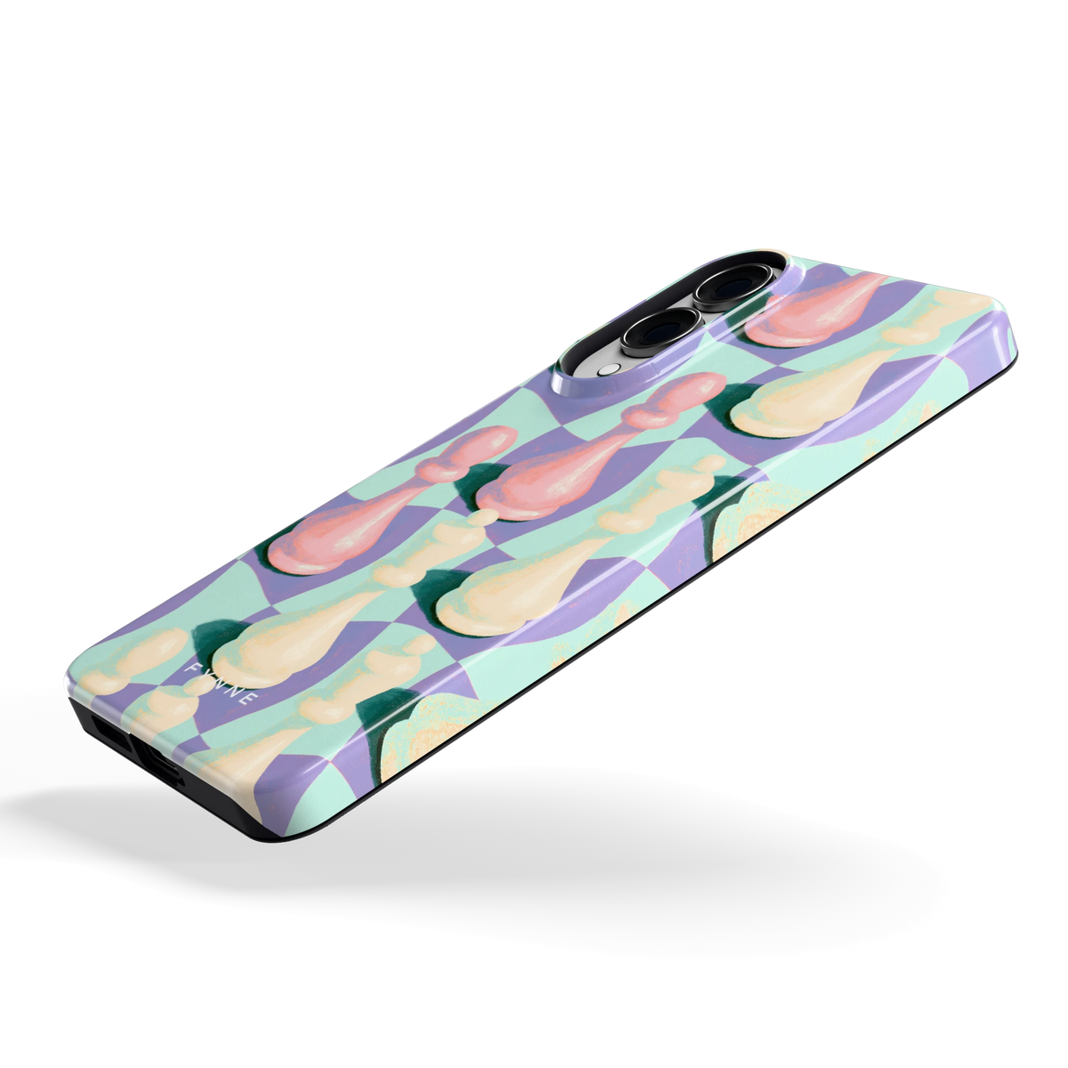 Pastel Schaakstukken hoesje voor Galaxy S25 Edge, schuin