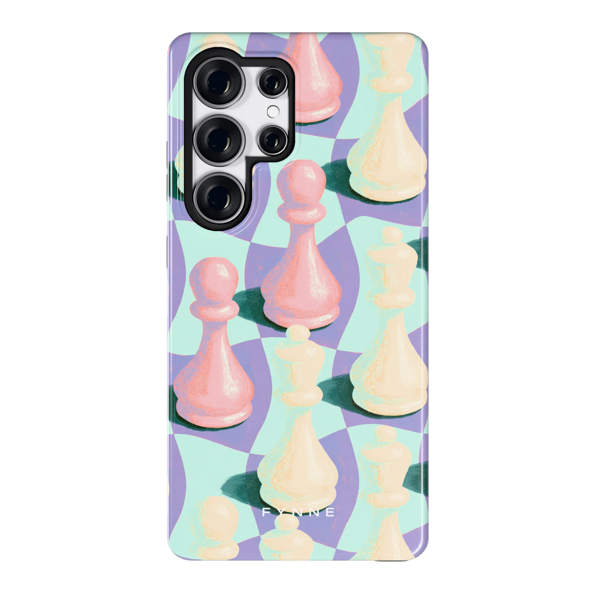 Pastel Schaakstukken hoesje voor Galaxy S25 Ultra, achterkant