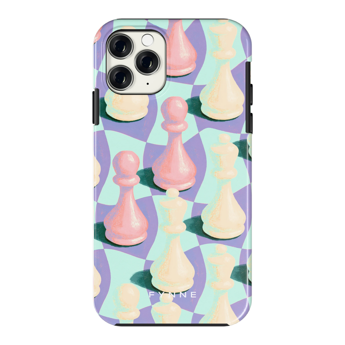 Pastel Schaakstukken hoesje voor iPhone 11 Pro, achterkant