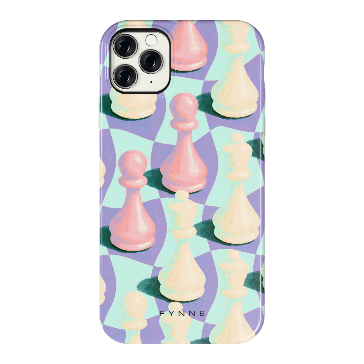 Pastel Schaakstukken hoesje voor iPhone 11 Pro Max, achterkant