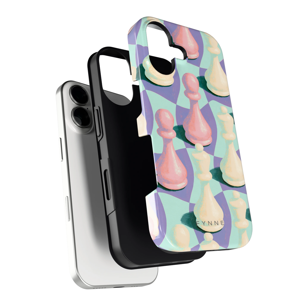 Pastel Schaakstukken hoesje voor iPhone 17, los van de telefoon